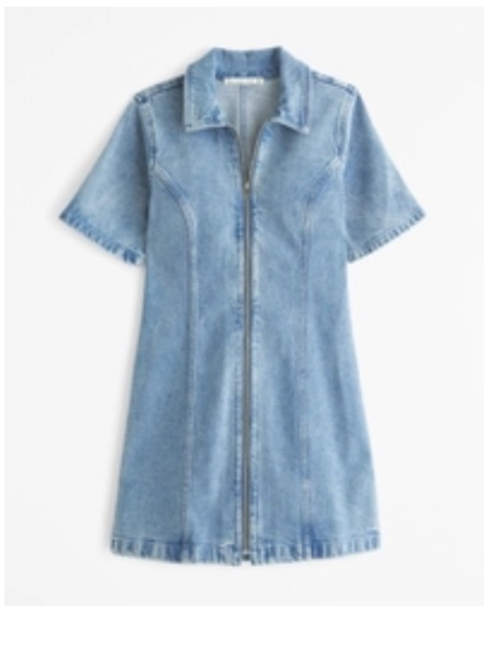 Abercrombie & Fitch Light Blue Denim Short-Sleeve Mini Dress